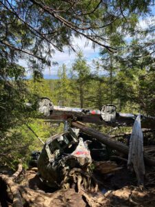 By contrast to the photo of C-FPQL, this one shows Canso A serial 11007 at her 1945 Tofino, BC crash site earlier this year. Time, souvenir hunters, vandals and falling trees have all taken their toll Vanessa Dunn